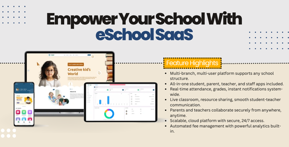 eSchool SaaS – Comprehensive School Management (Flutter App + Laravel Admin Panel)
